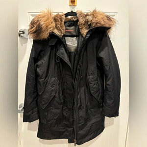 VINTAGE 2000s PRADA gortex JACKET WITH  rabbit FUR HOOD